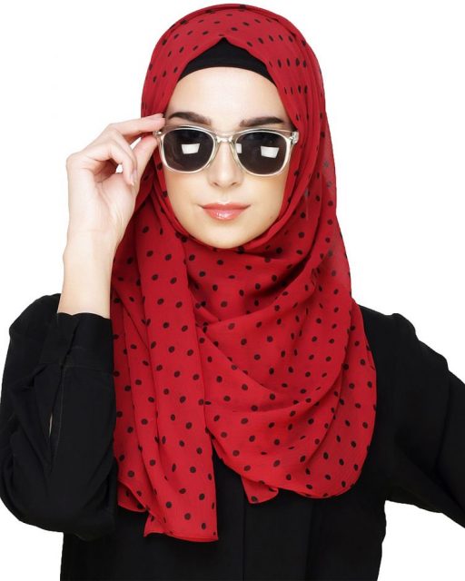 fesyen polka dot untuk hijabista